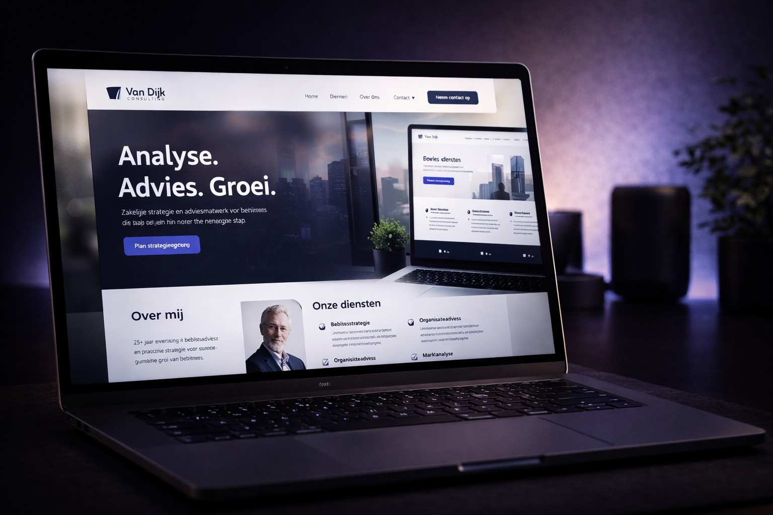 Zakelijke website als projectvoorbeeld